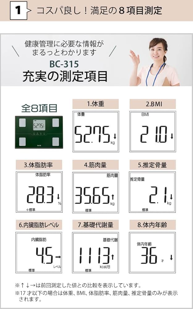 Amazon.co.jp: タニタ 体組成計 BC-315 パールホワイト＆予備